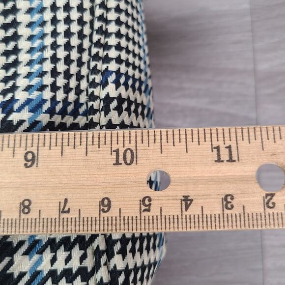 Lauren Ralph Lauren Shoulder Bag Black White Houndstooth Blue Stripe - Picture 7 of 9